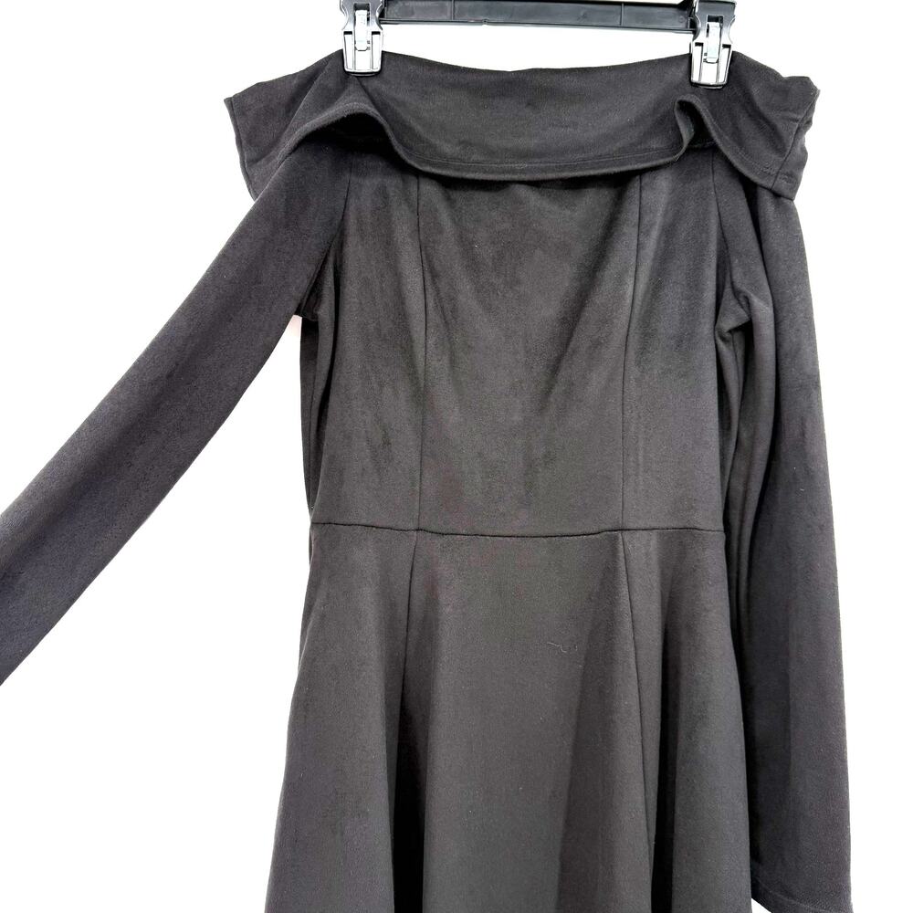 Altar'd State Size Medium Off the Shoulder Black Long Sleeve Dress Short